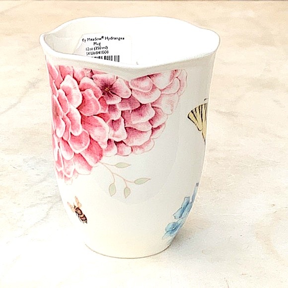 LENOX BUTTERFLY MEADOW HYDRANGEA MUG 12oz NEW PORCELAIN - Picture 3 of 8